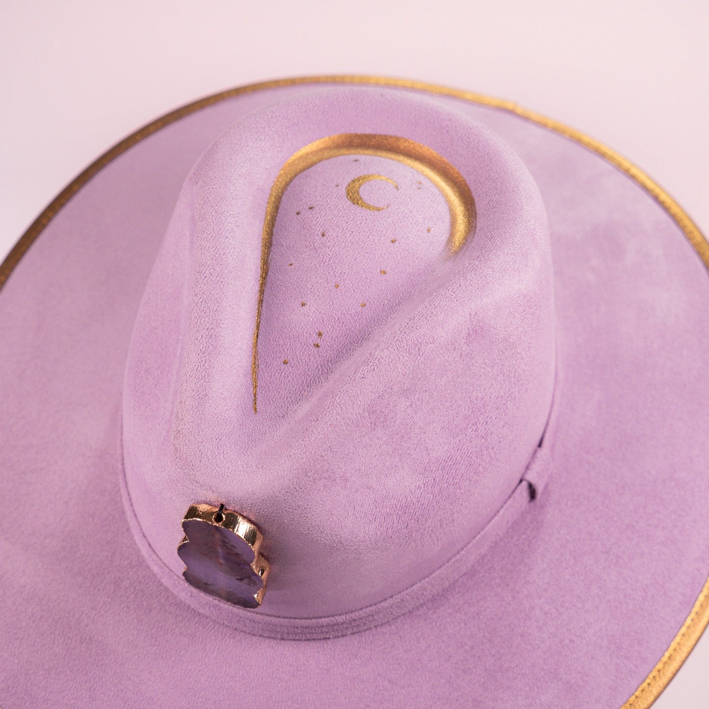Aukala Hat Celestial Amethyst - Lilac Eco-Suede Hat with Gold Accents