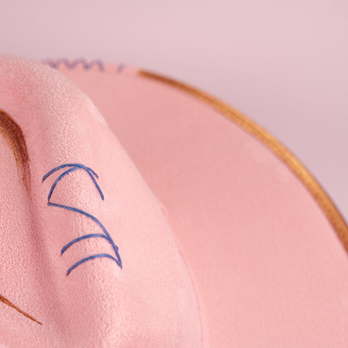 Aukala Hat Handcrafted Boho Sak Nah Rosa Hat – Blush Pink Suede Fedora with Gold Trim & Beaded Accent
