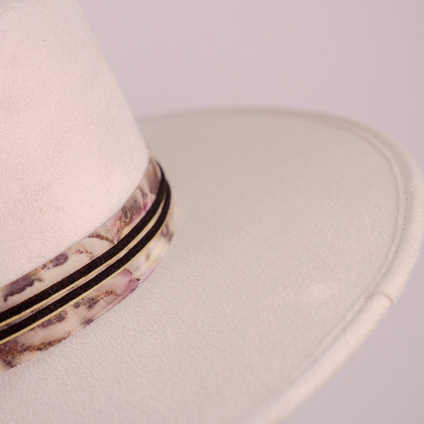 Aukala Hat Handcrafted Boho Western Hat – Sand Suede Fedora with Black Gemstone & Leather Accents
