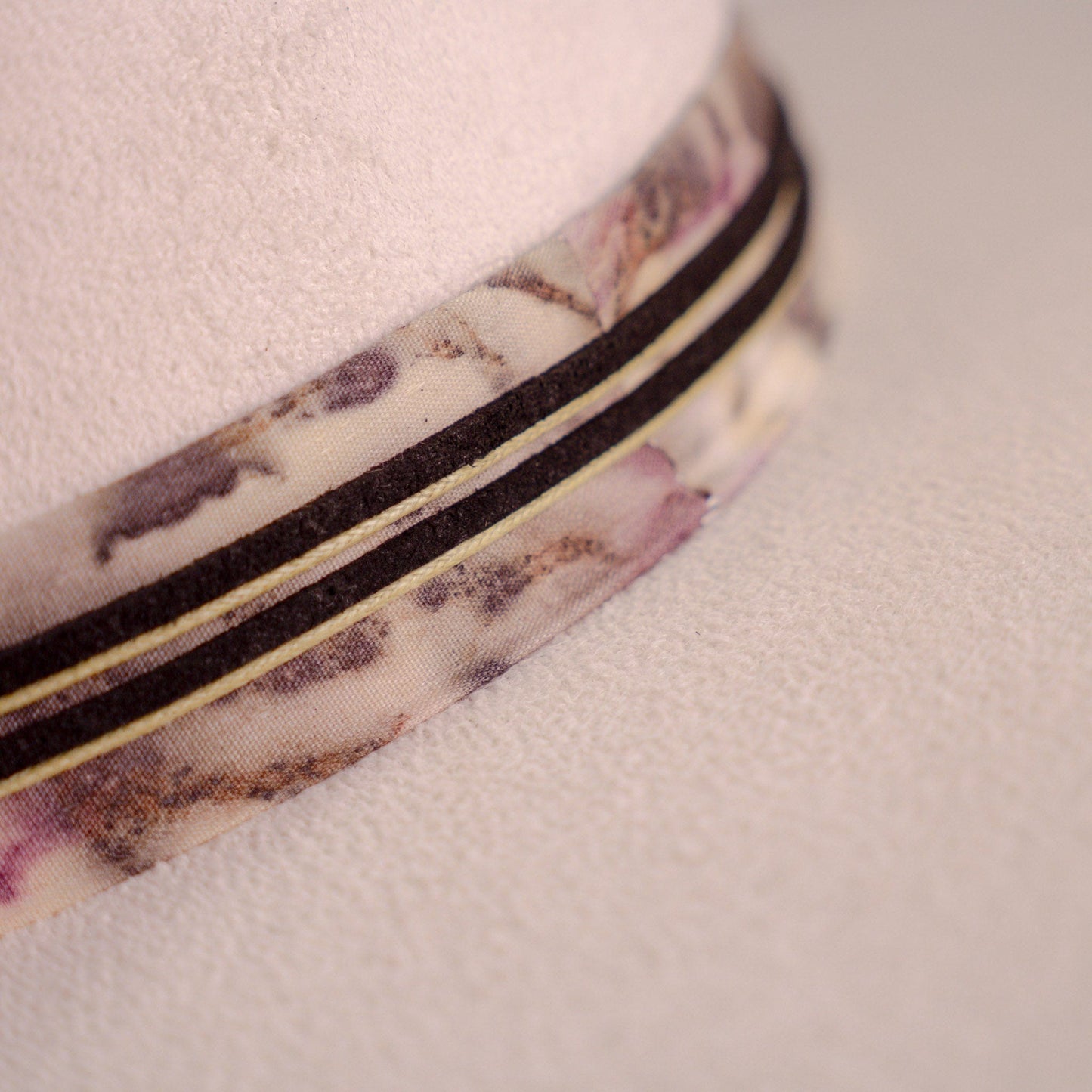 Aukala Hat Handcrafted Boho Western Hat – Sand Suede Fedora with Black Gemstone & Leather Accents