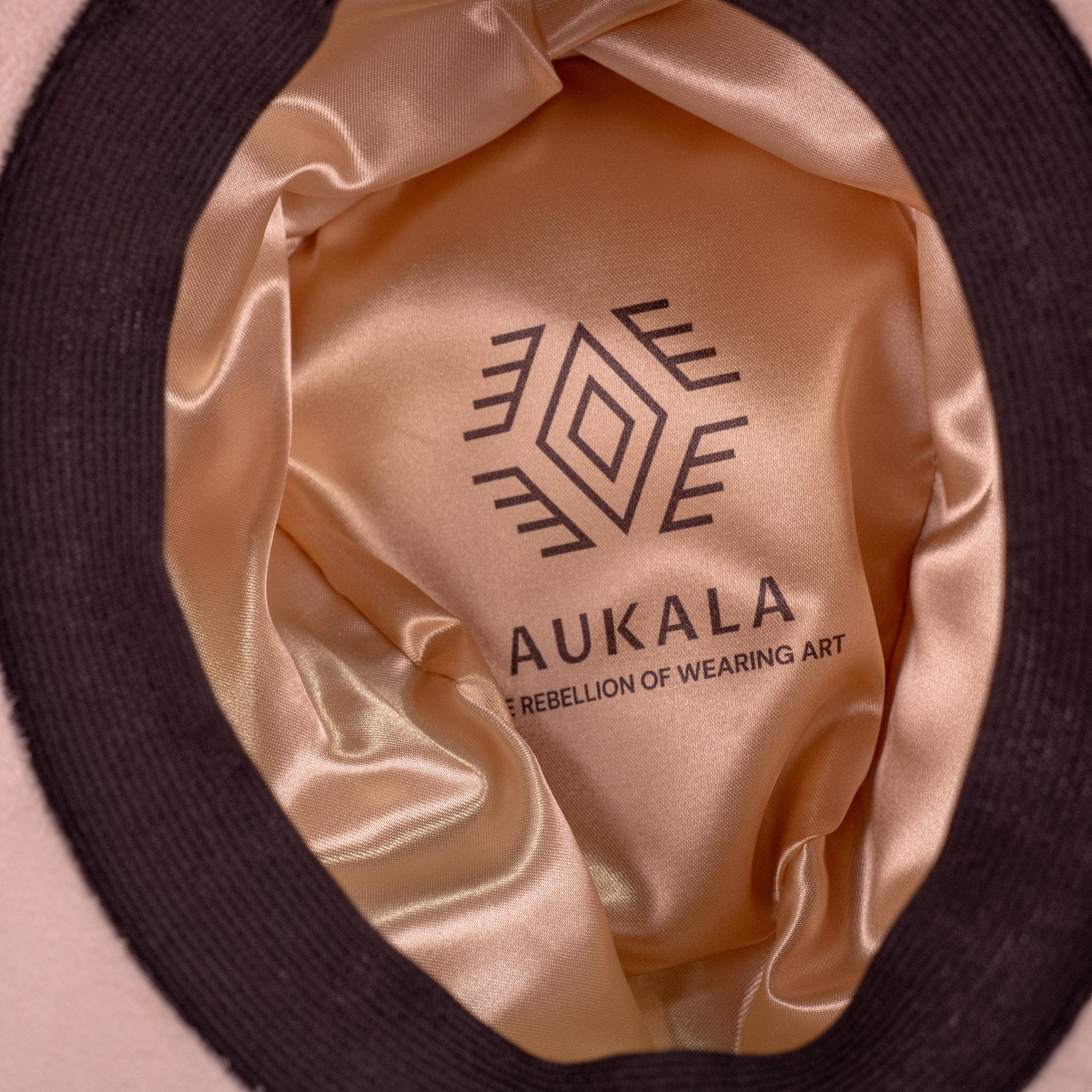 Aukala Hat Handcrafted Boho Western Hat – Sand Suede Fedora with Black Gemstone & Leather Accents