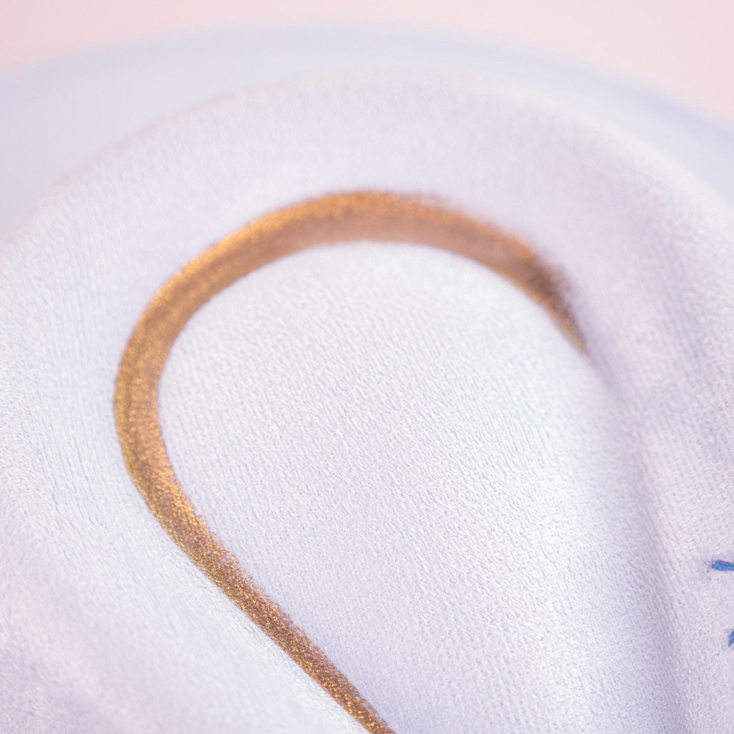 Aukala Hat Handcrafted Boho Yaku Sky Hat – Sky Blue Suede Fedora with Gold Trim & Beaded Accent