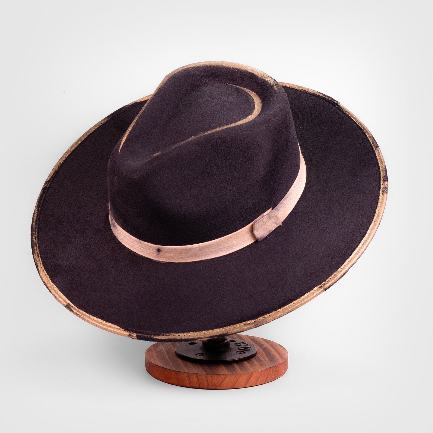 Aukala Hat Handcrafted Golden Eclipse Suede Hat – Luxe Western Elegance with Artisan Gold Accents