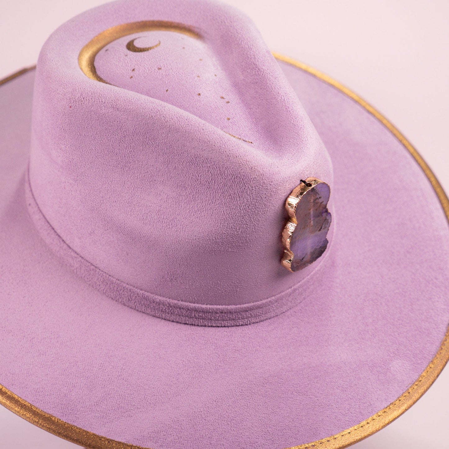 Aukala Hat Celestial Amethyst - Lilac Eco-Suede Hat with Gold Accents