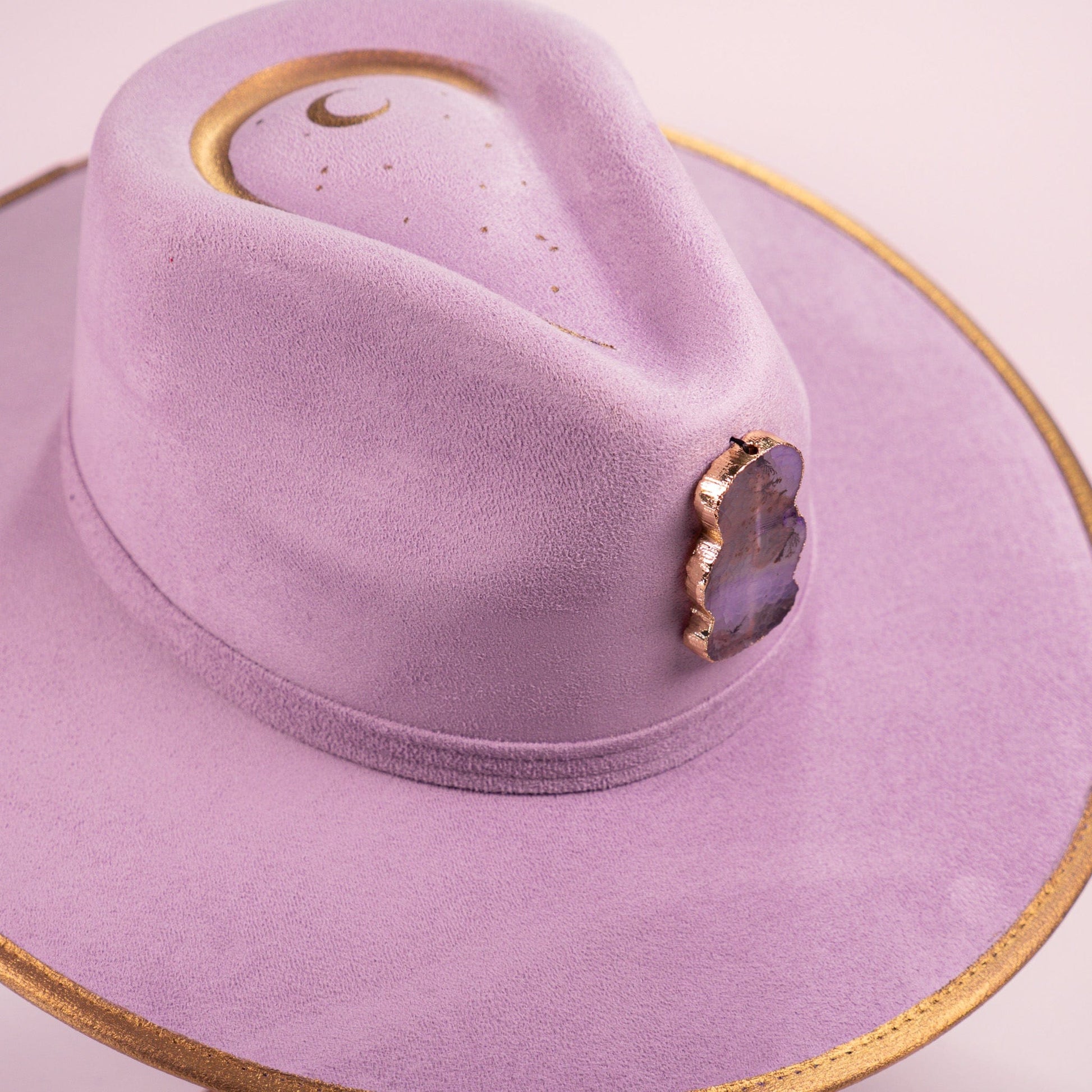 Aukala Hat Celestial Amethyst - Lilac Eco-Suede Hat with Gold Accents