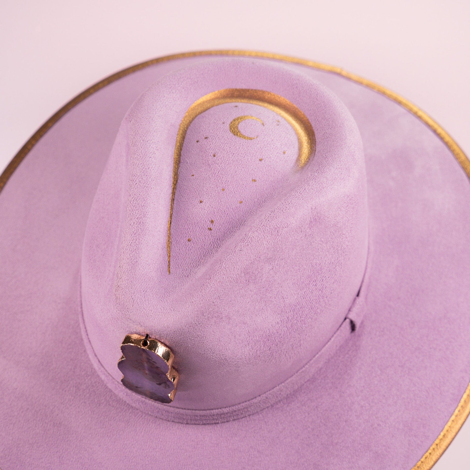 Aukala Hat Celestial Amethyst - Lilac Eco-Suede Hat with Gold Accents
