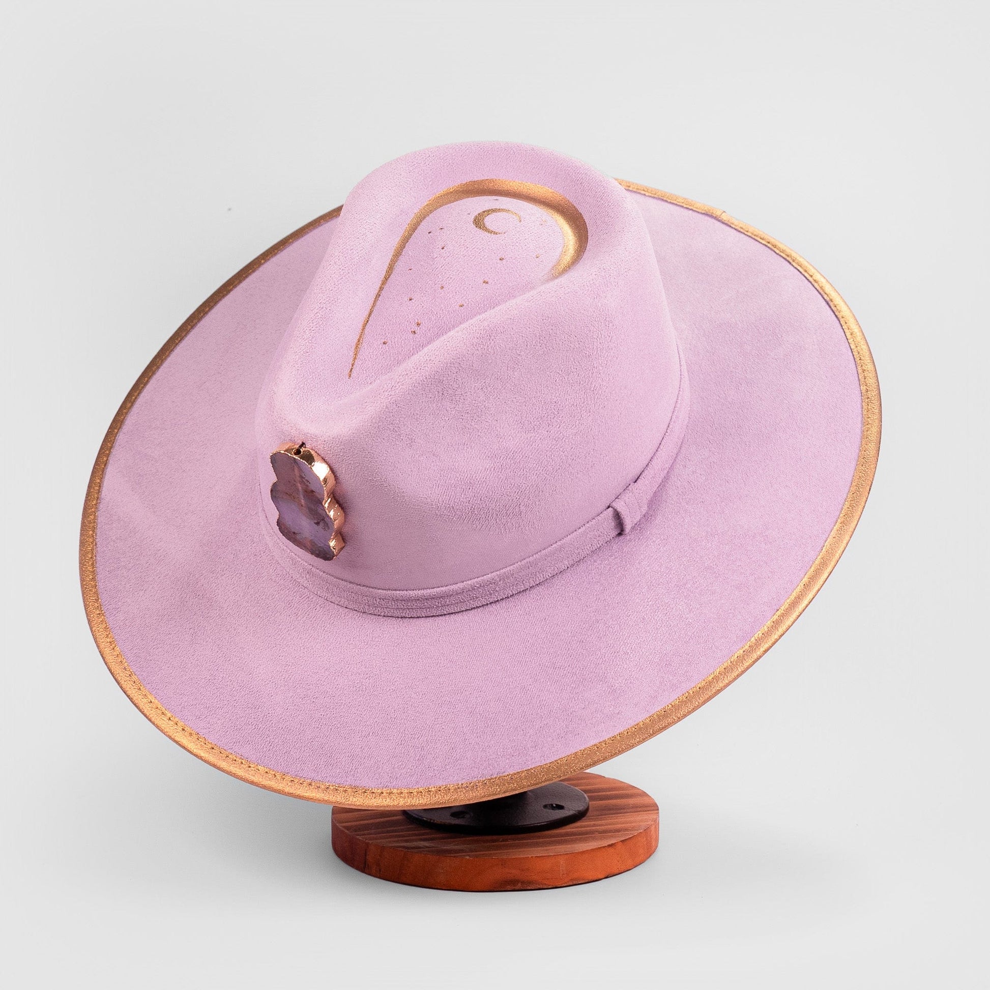 Aukala Hat Celestial Amethyst - Lilac Eco-Suede Hat with Gold Accents