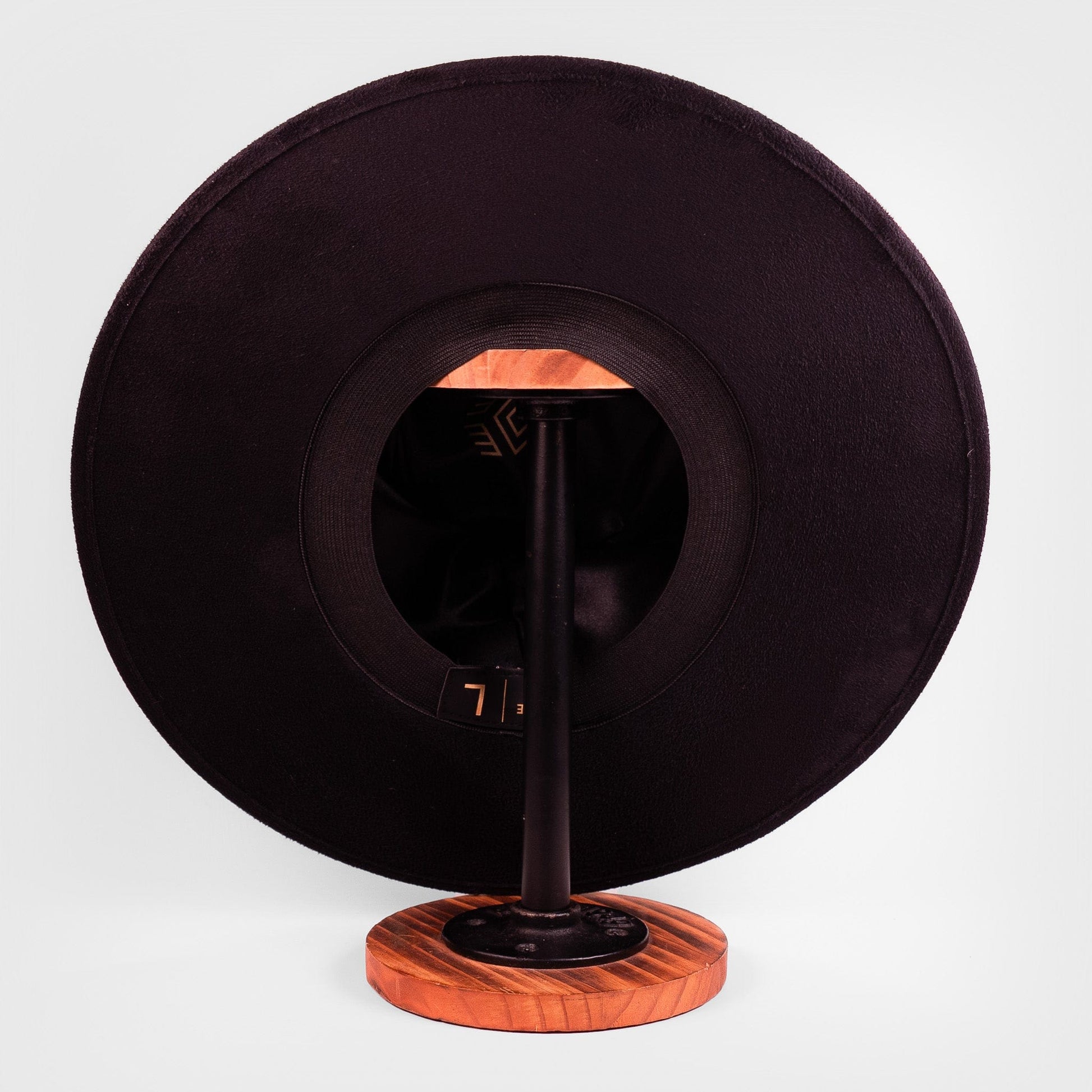 Aukala Hat Celestial Nocturne – Black Suede Fedora with Peacock Feather & Stone Accents
