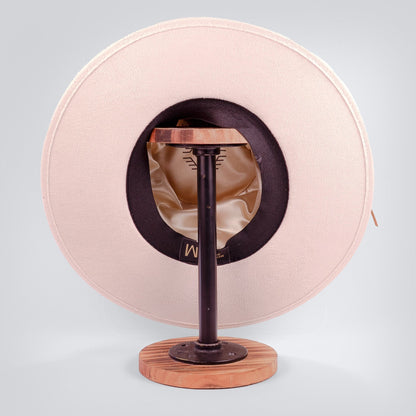 Aukala Hat Handcrafted Boho Arandu Hat – Sand Suede Fedora with Feather Accent & Earthy Tones