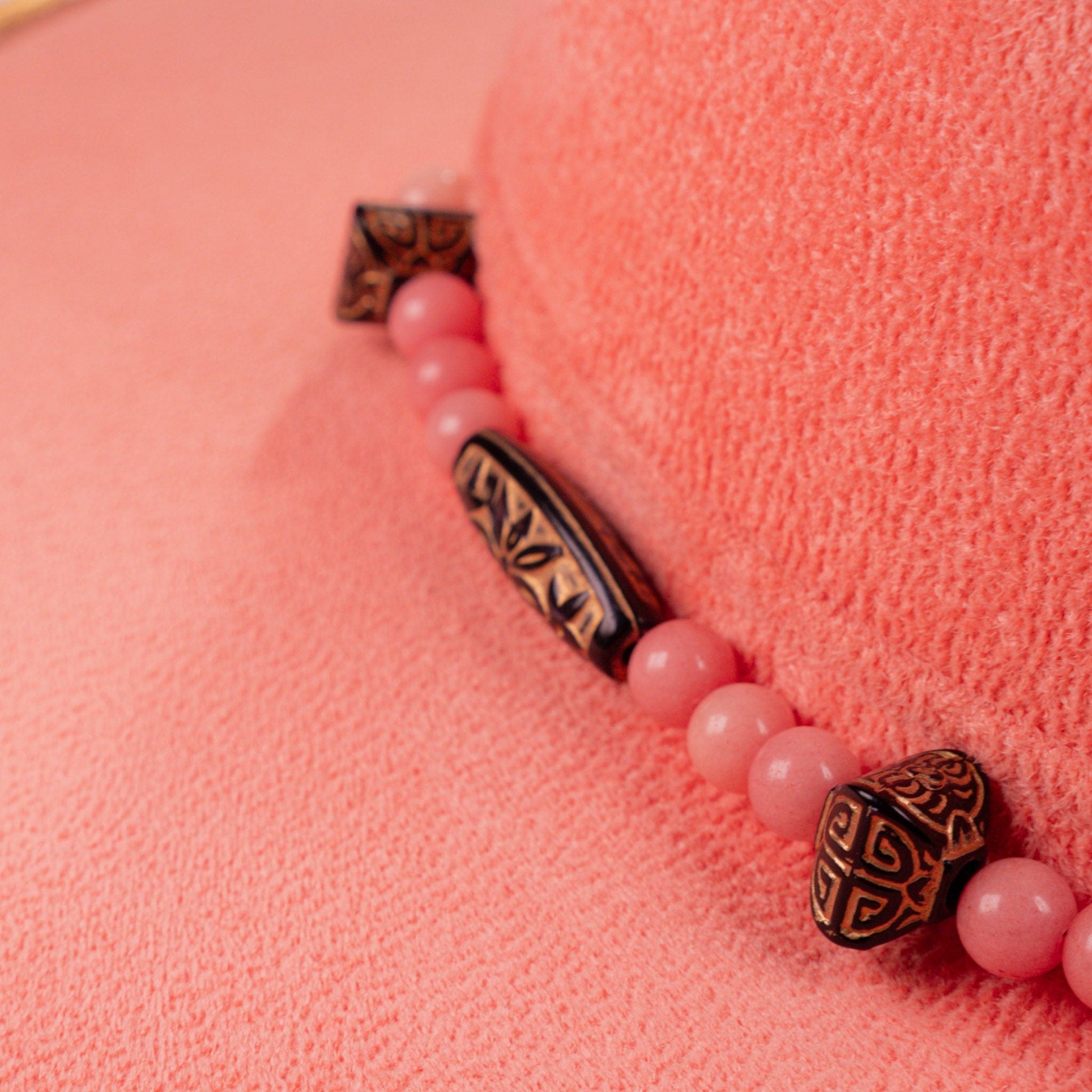 Aukala Hat Handcrafted Boho Coral Sunset Hat – Blush Suede Fedora with Gold Trim & Beaded Accents