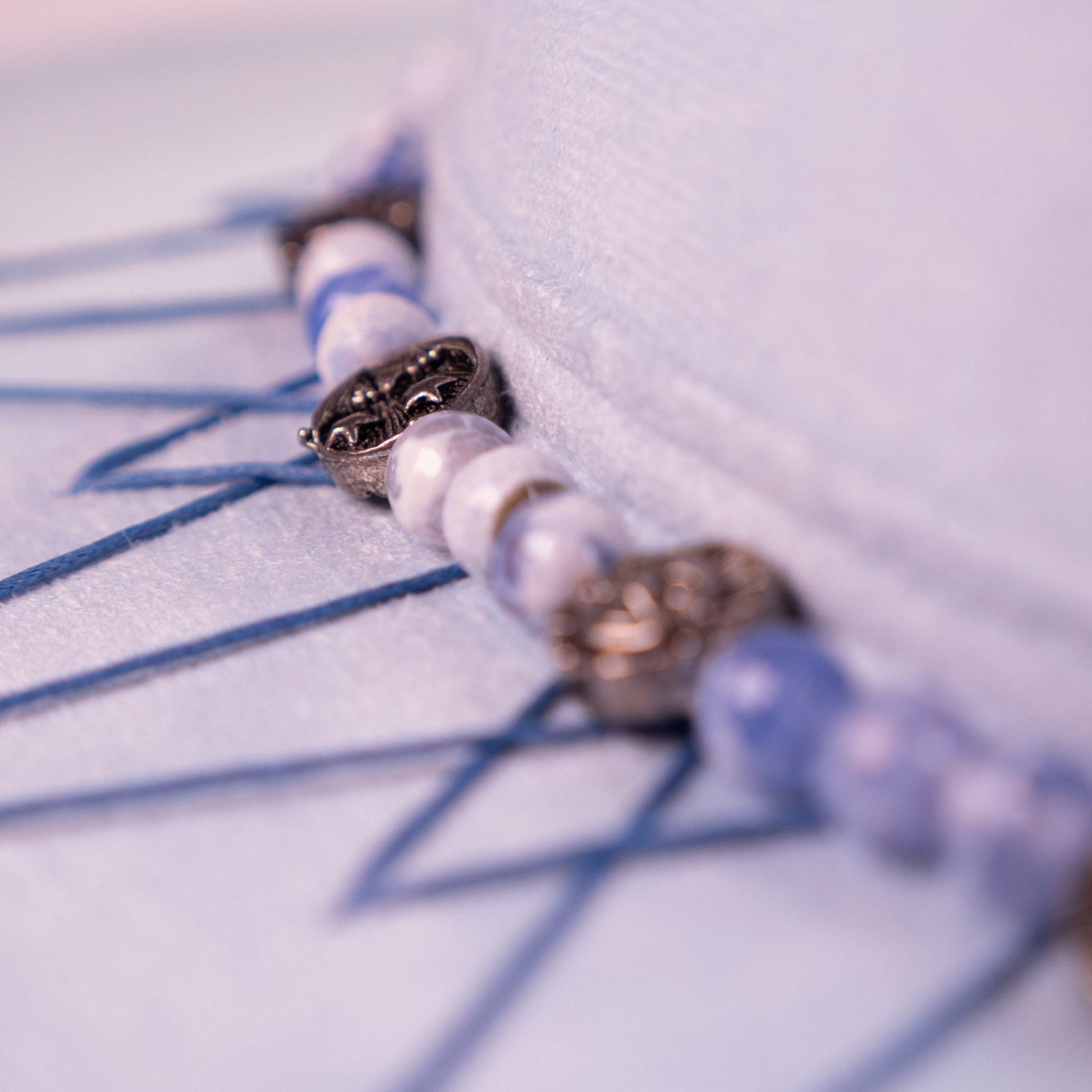 Aukala Hat Handcrafted Boho Illari Hat – Light Blue Suede Fedora with Embroidered Details & Beaded Accents