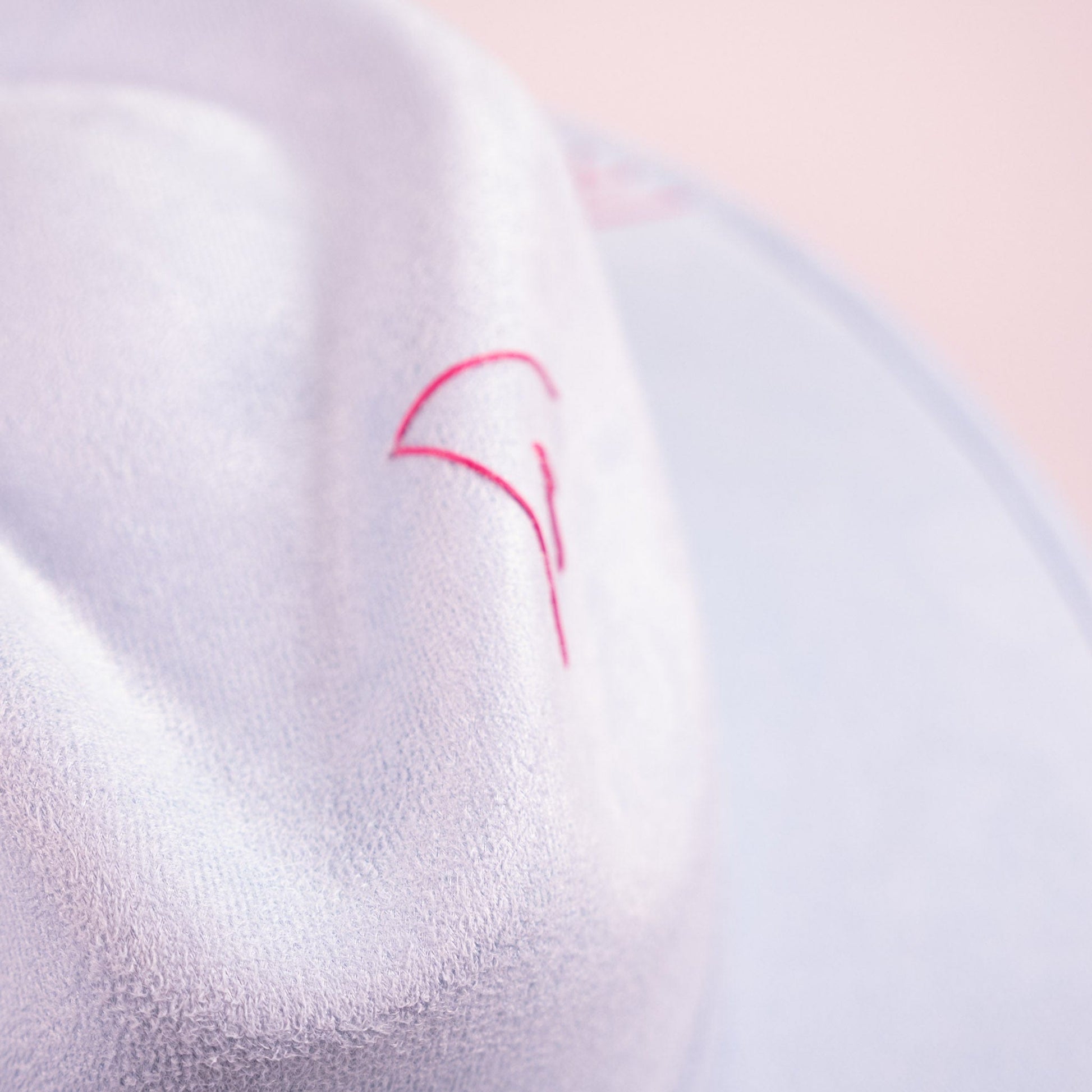 Aukala Hat Handcrafted Boho Inti Mist Hat – Soft Blue Suede Fedora with Pink Embroidery & Beaded Accents