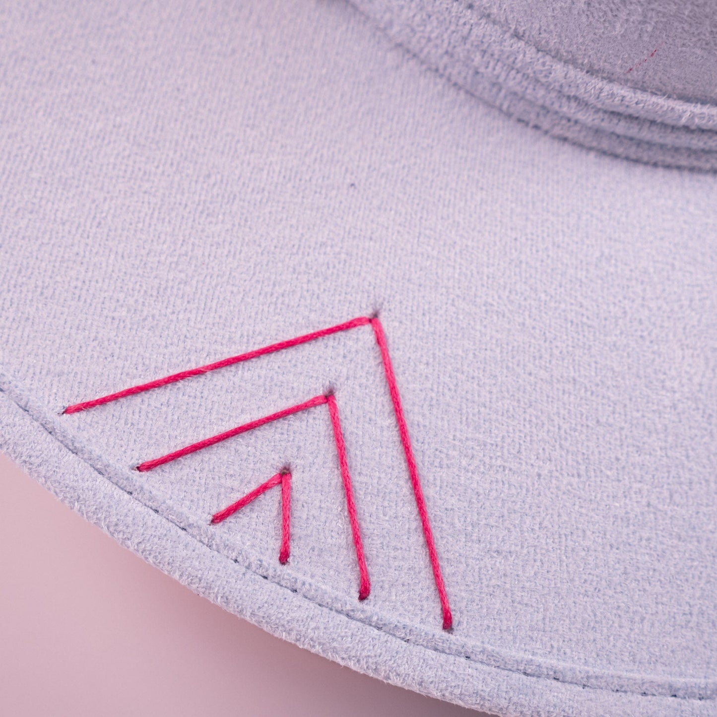 Aukala Hat Handcrafted Boho Inti Mist Hat – Soft Blue Suede Fedora with Pink Embroidery & Beaded Accents