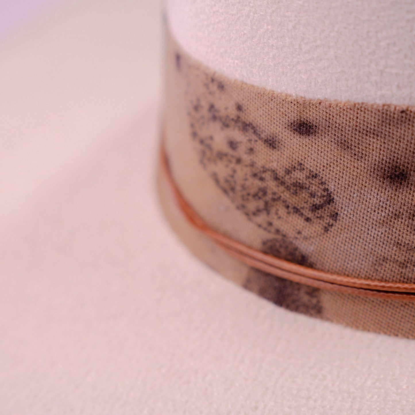 Aukala Hat Handcrafted Boho Nomad Hat – Ivory Suede Fedora with Rustic Accents