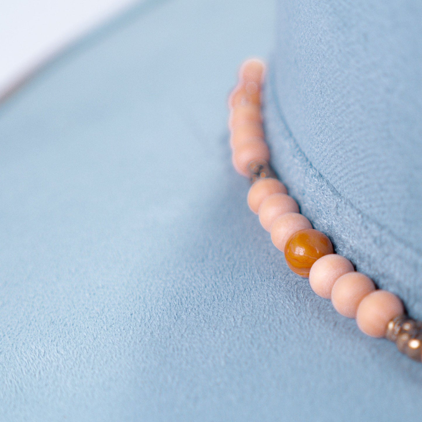Aukala Hat Handcrafted Boho Skyway Hat – Serenity Blue Suede Fedora with Beaded Accents & Gold Details