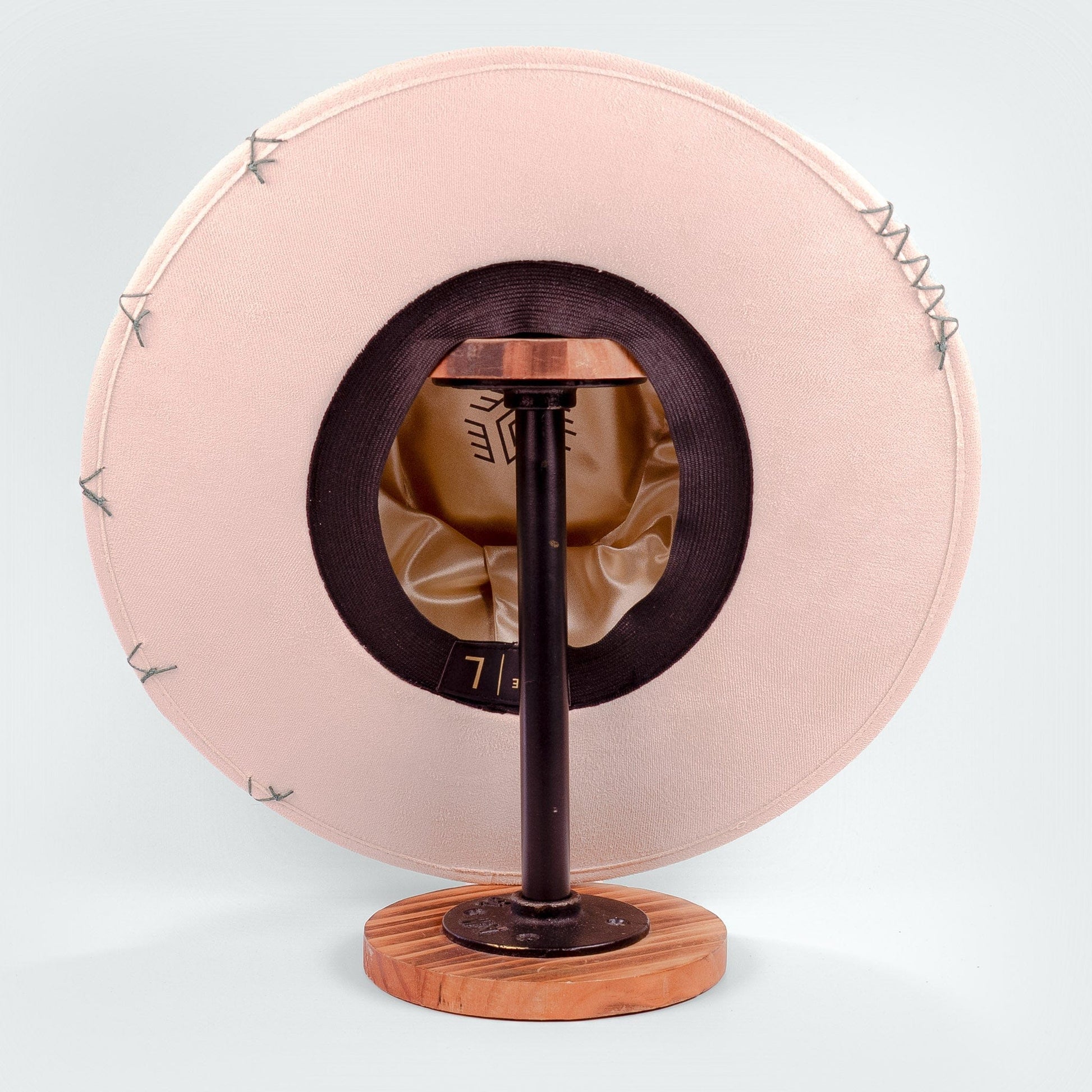 Aukala Hat Handcrafted Boho Solstice Dune Hat – Sand Suede Fedora with Ecoprinted Band & Arrow Stitching