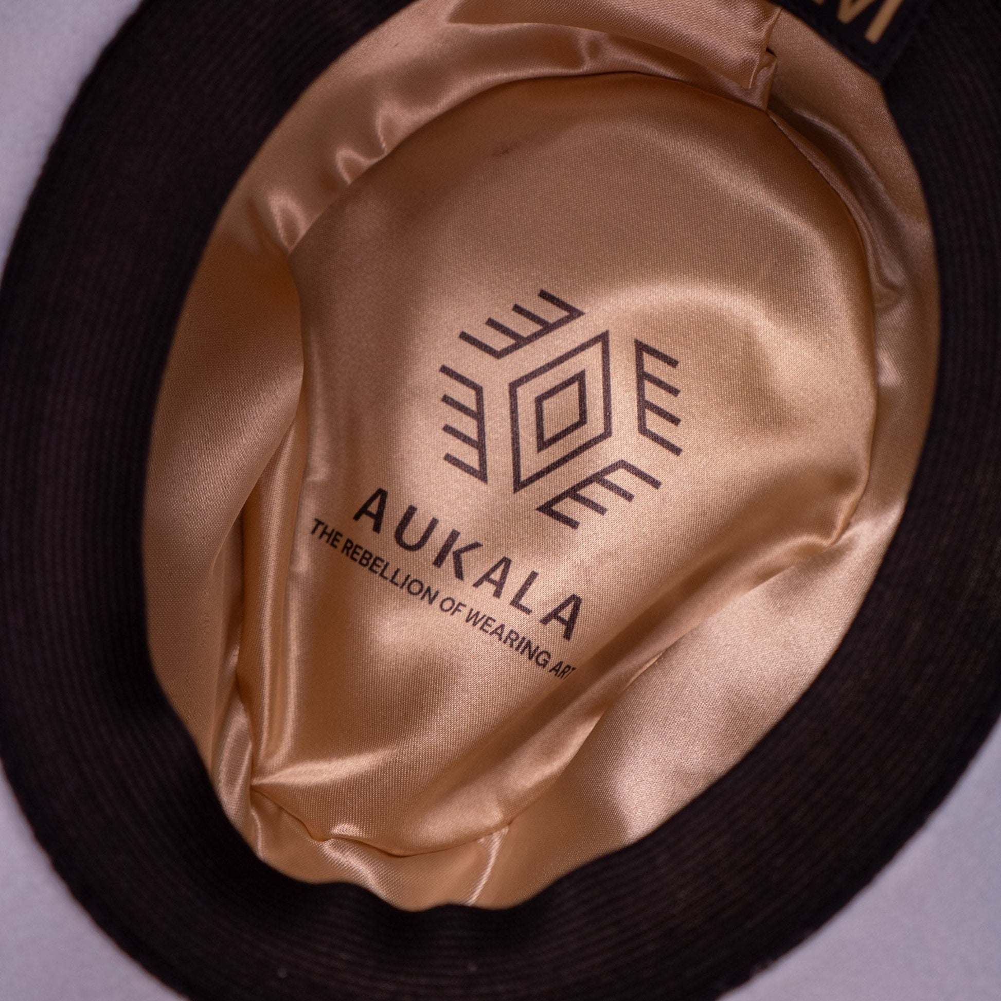 Aukala Hat Handcrafted Boho Yaku Sky Hat – Sky Blue Suede Fedora with Gold Trim & Beaded Accent