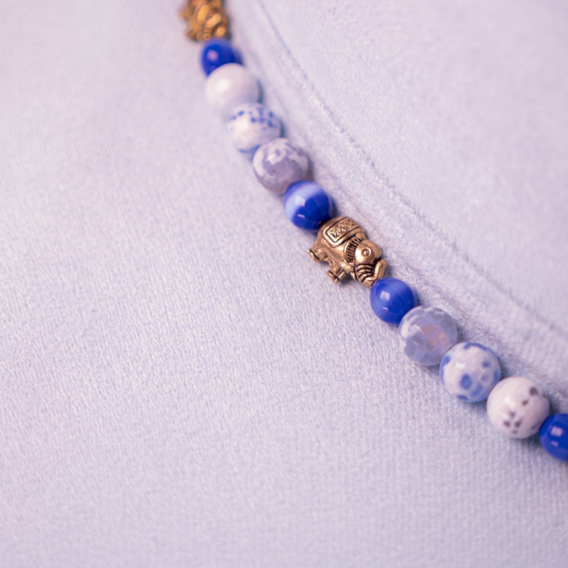 Aukala Hat Handcrafted Boho Yaku Sky Hat – Sky Blue Suede Fedora with Gold Trim & Beaded Accent