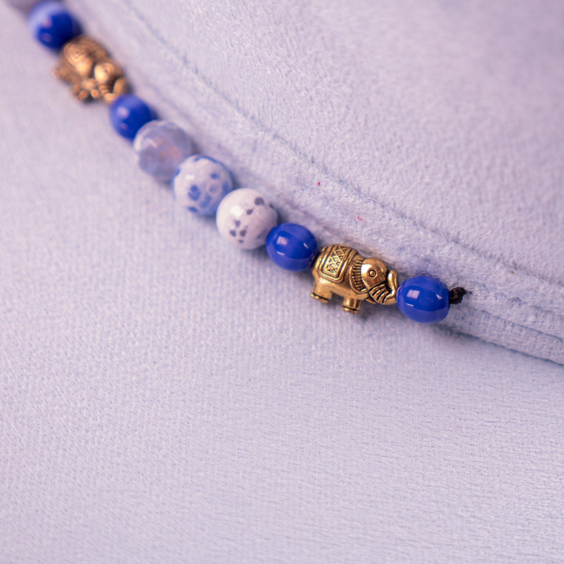 Aukala Hat Handcrafted Boho Yaku Sky Hat – Sky Blue Suede Fedora with Gold Trim & Beaded Accent