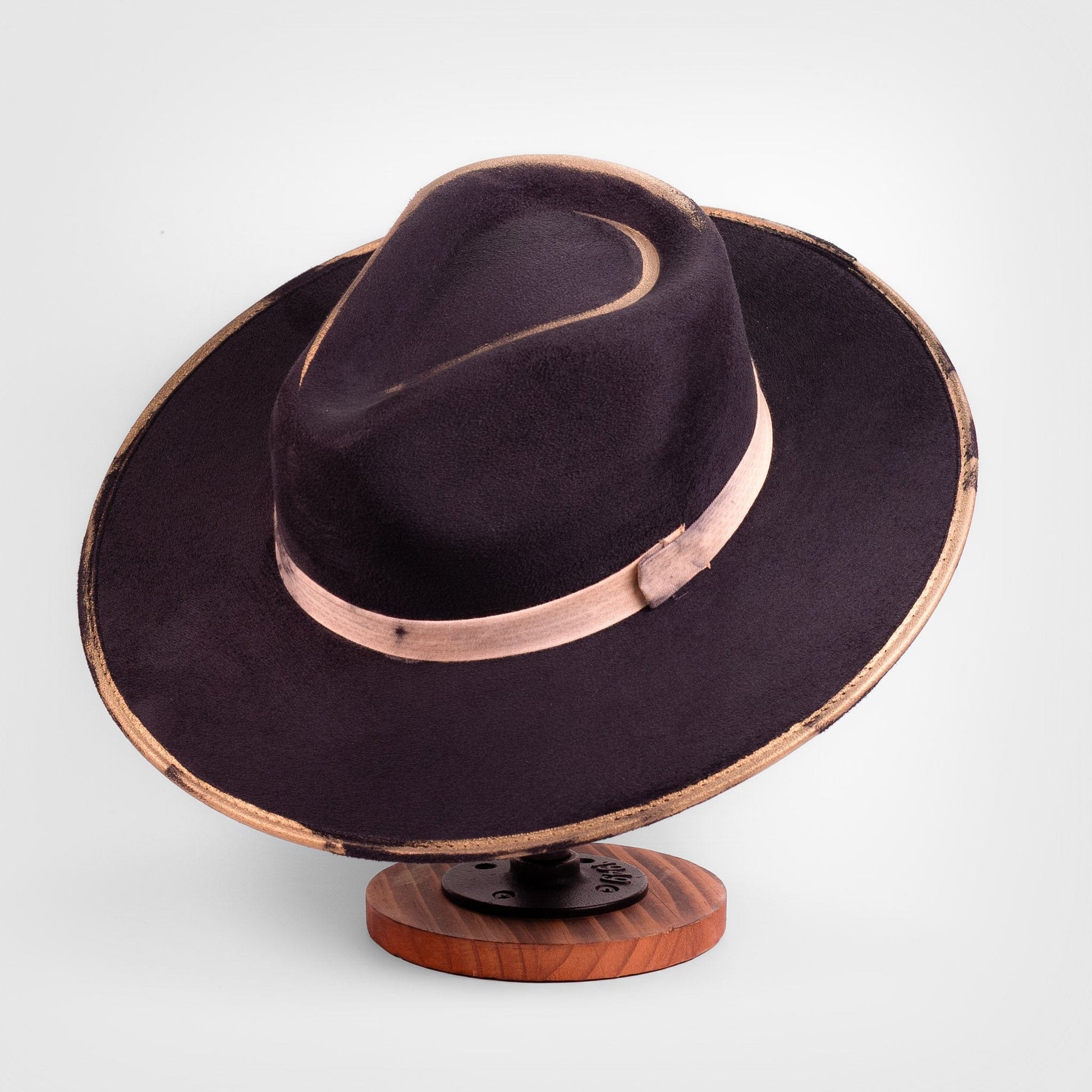 Aukala Hat Handcrafted Golden Eclipse Suede Hat – Luxe Western Elegance with Artisan Gold Accents