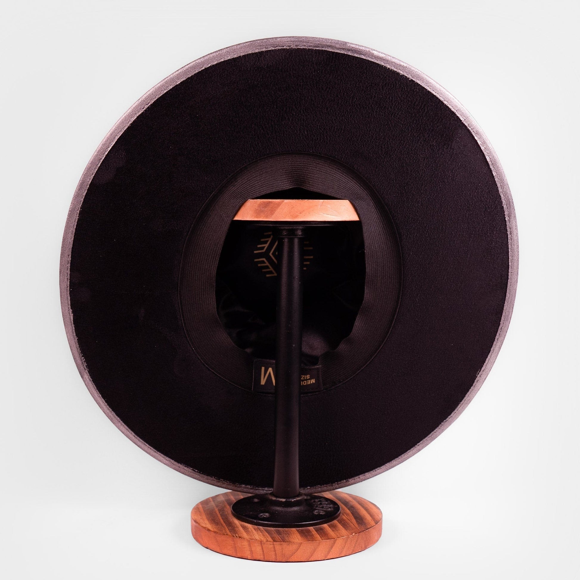Aukala Hat Lunar Eclipse – Black Suede Fedora with Silver Accents & Celestial Art