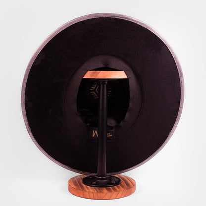 Aukala Hat Lunar Eclipse – Black Suede Fedora with Silver Accents & Celestial Art
