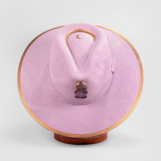Aukala Hat M Celestial Amethyst - Lilac Eco-Suede Hat with Gold Accents