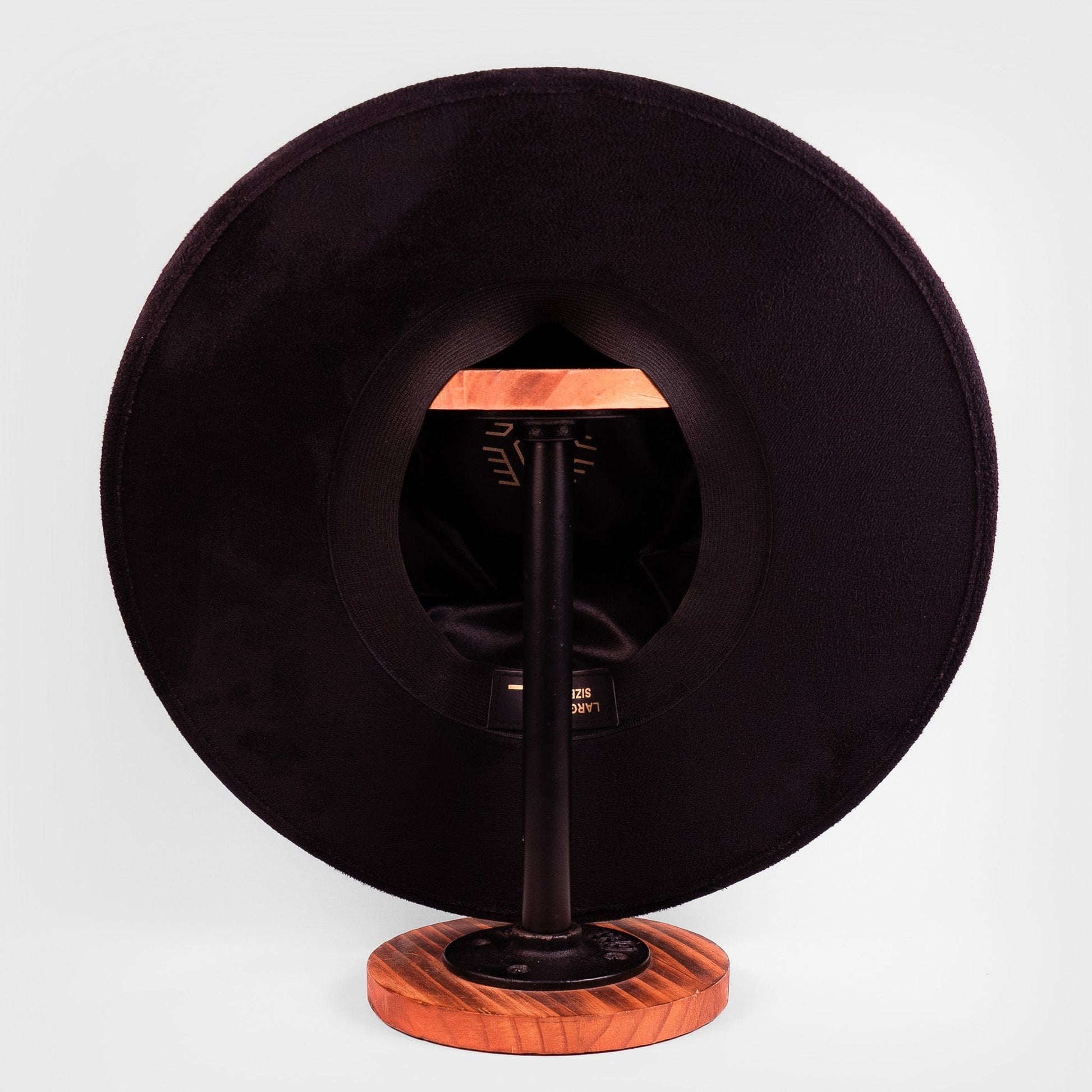Aukala Hat Solstice – Black Suede Fedora with Ecoprinted Band & Hand-Stitched Accents