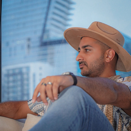 Aukala Hat XL Handcrafted The Explorer Suede Hat – Earthy Elegance with Boho Charm