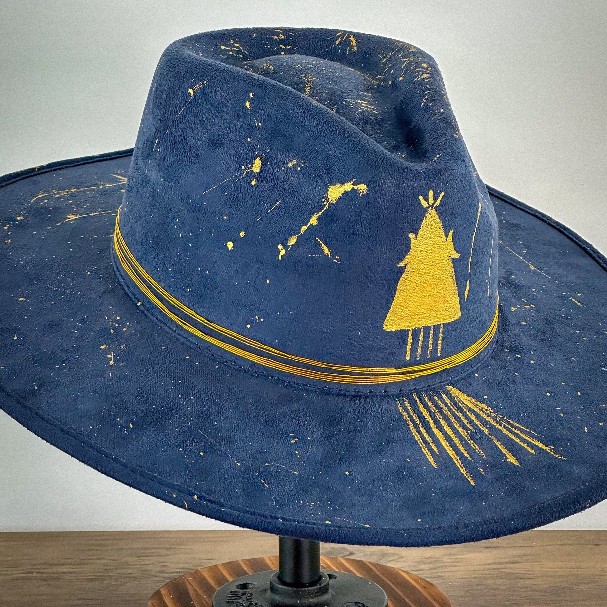 Aukala M Starry Night Soirée Brim Hat - Dark Blue