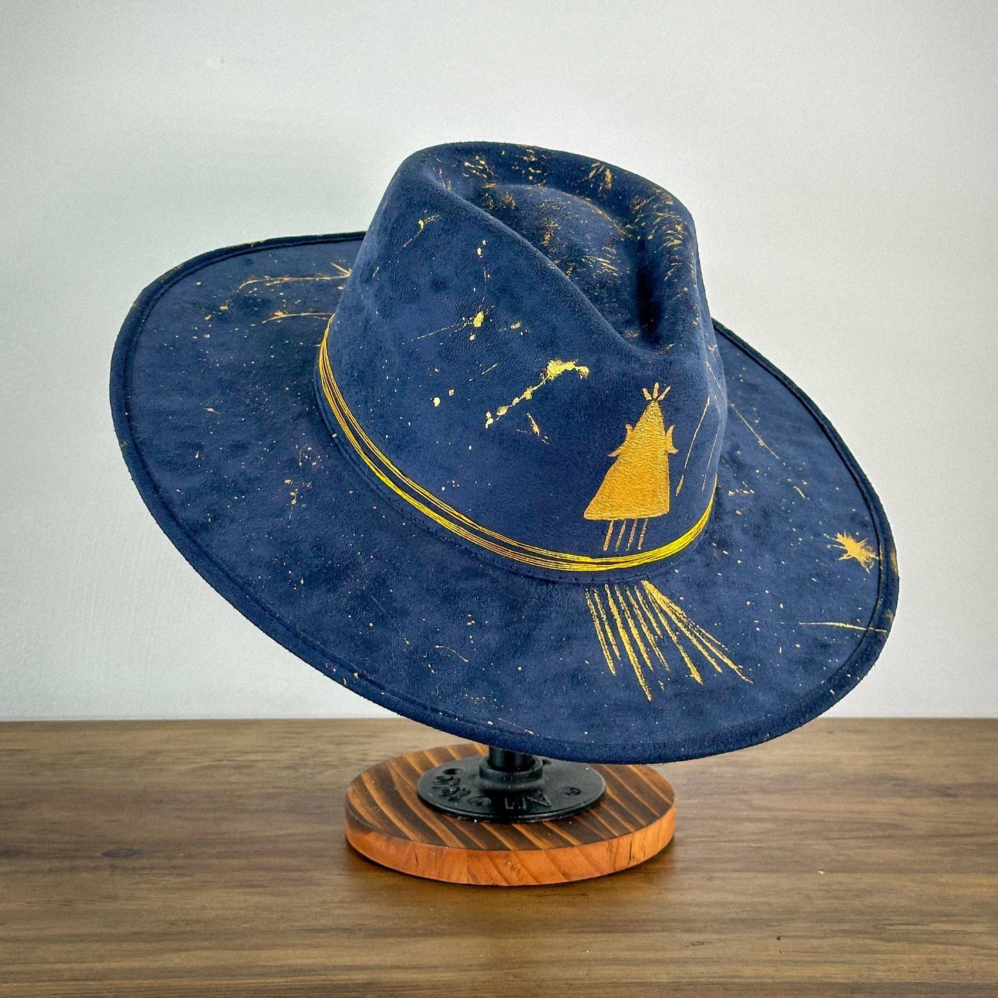 Aukala M Starry Night Soirée Brim Hat - Dark Blue